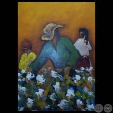 COSECHA DE ALGODÓN - Óleo sobre lienzo de JORGE VON HOROCH